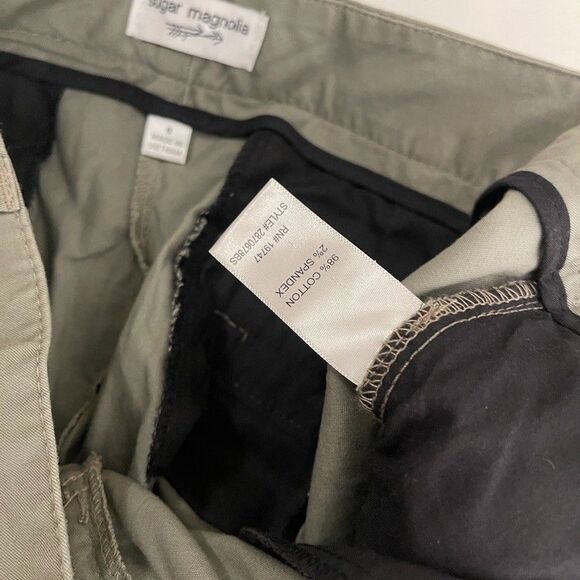 Sugar Magnolia Shorts Women's 8 Green Casual 7" Inseam Chino Flat NWT - Picture 7 of 9